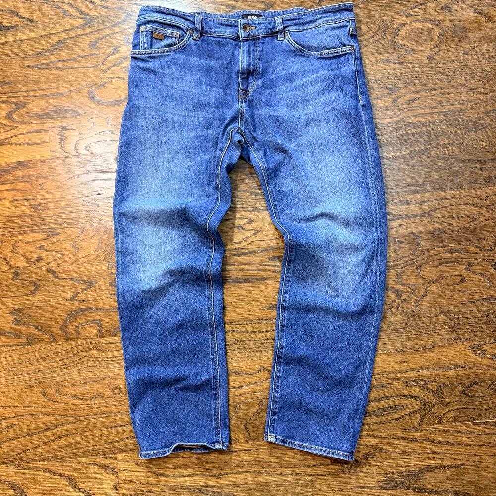 Hugo Boss Maine Regular Fit Stretch Jeans Men’s 36x30 Medium Wash Blue Denim